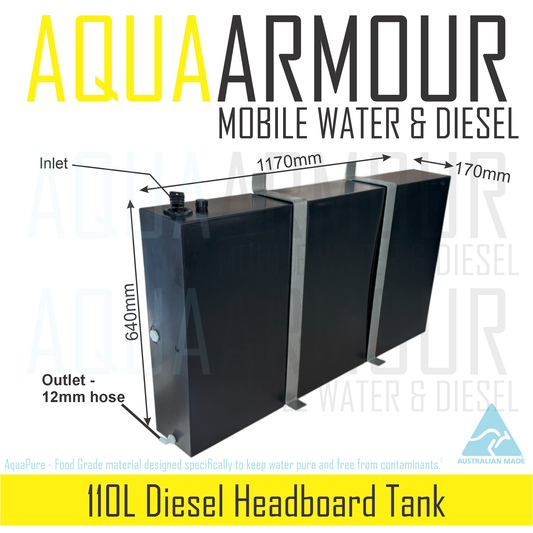 110L Diesel Headboard Tank with Floor to Wall Brackets