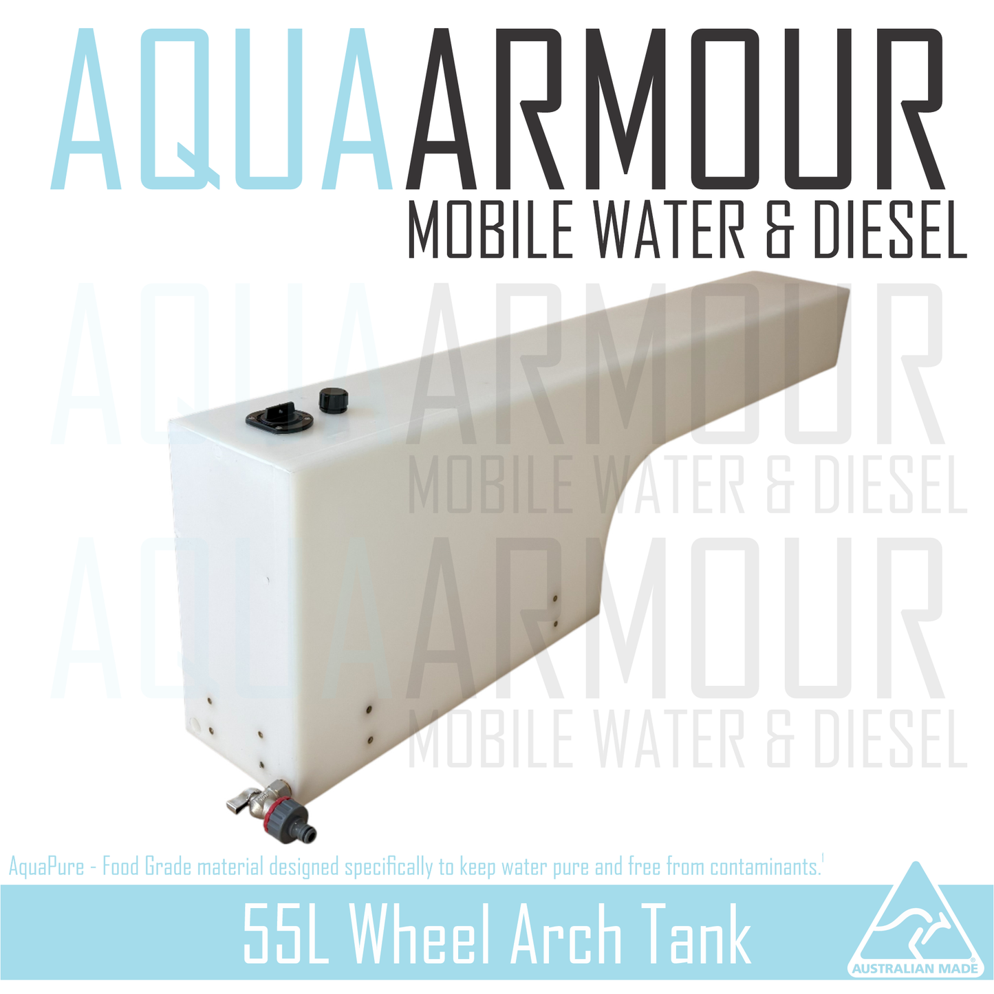55L Wheel Arch Fresh Water Tank (130x20x38)