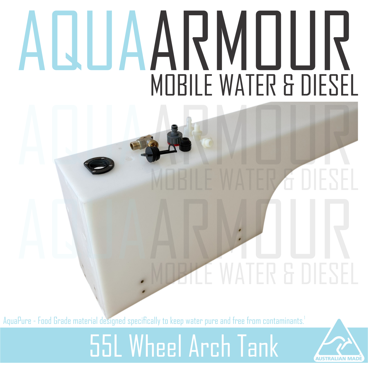 55L Wheel Arch Fresh Water Tank (130x20x38)