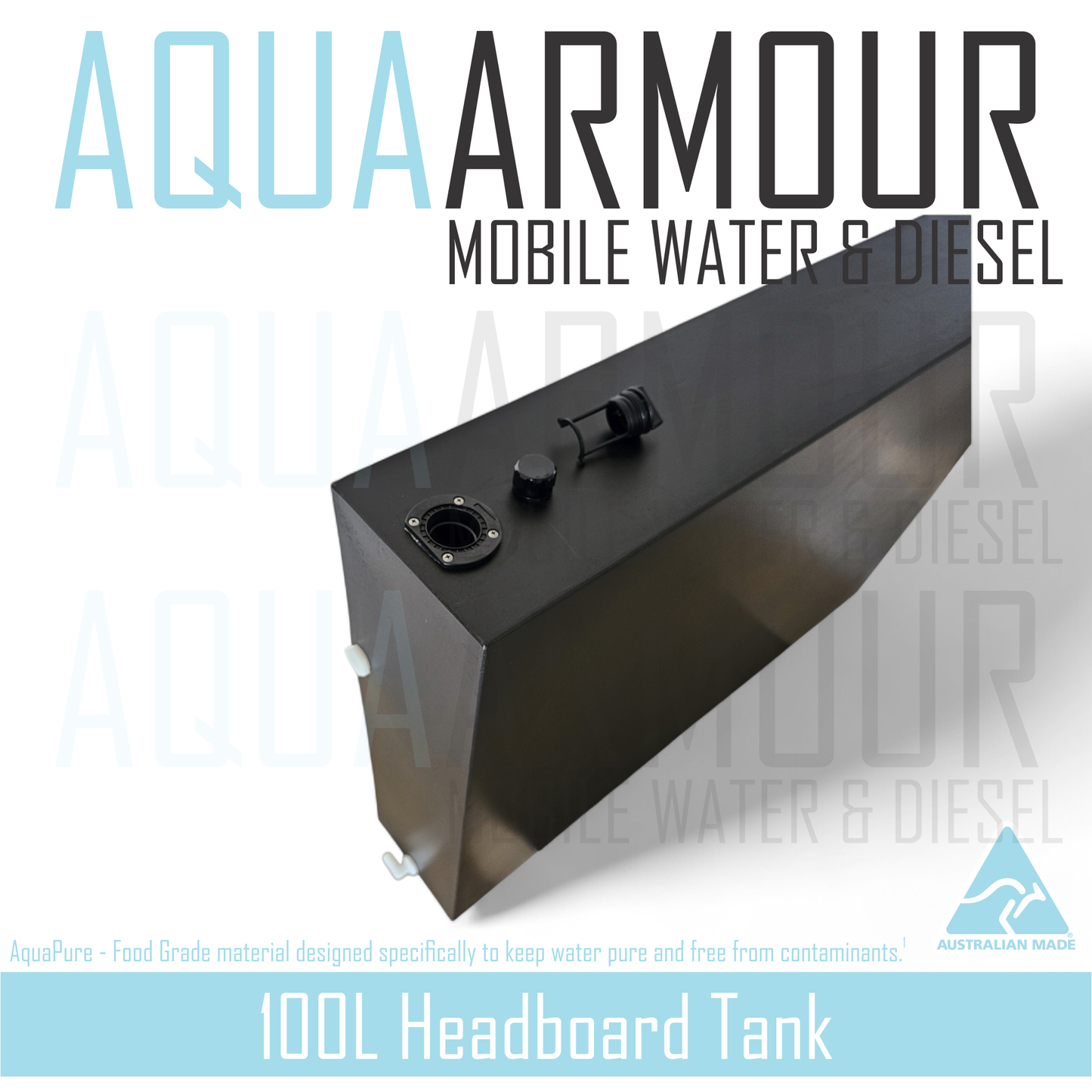 100L Slimline Headboard Fresh Water Tank (95x65x18)