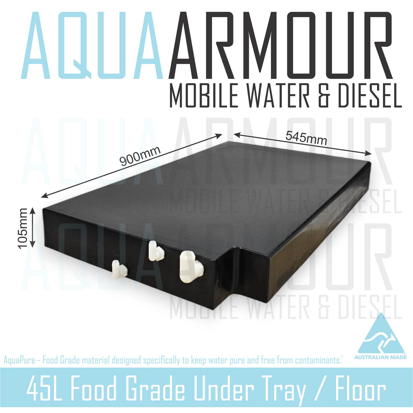 45L Slimline Under Floor / Ute Tray / Trailer / Caravan (91x56x11).