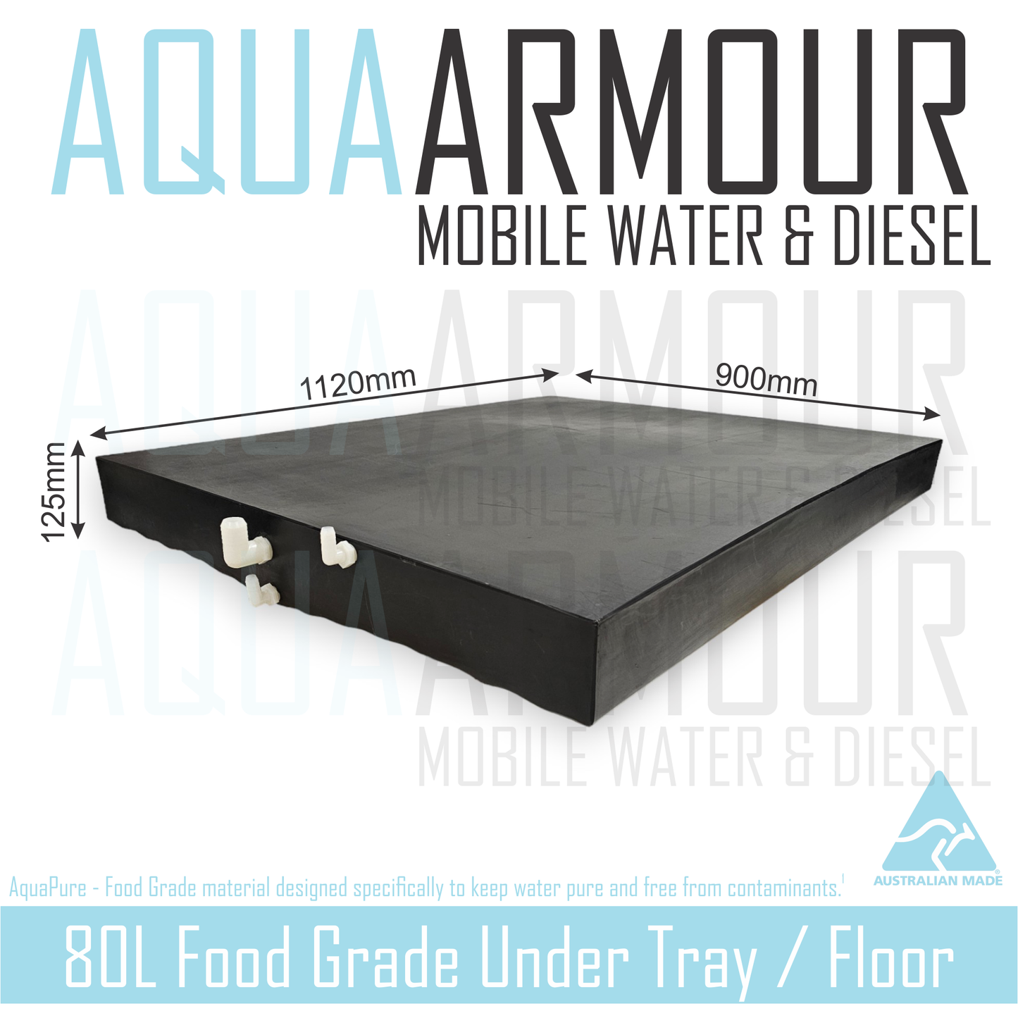 80L Slimline Under Floor / Ute Tray / Trailer / Caravan(112x90x12).