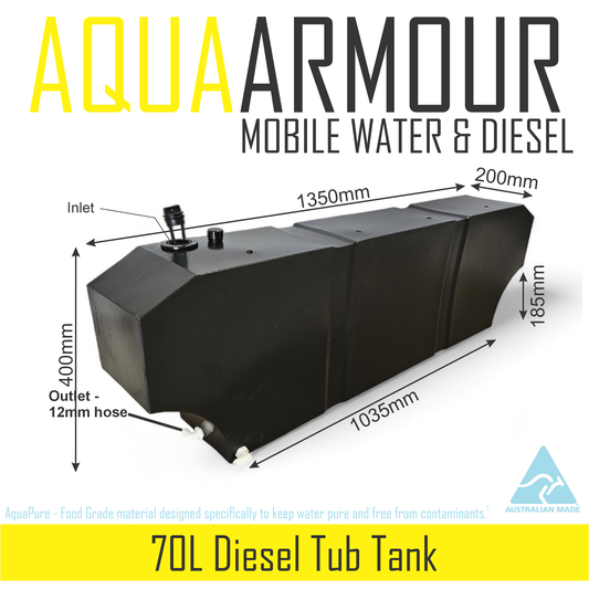75L Tub Back Dual Wheel Arch Diesel Tank (135x40x20)