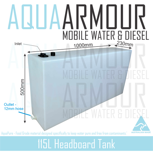 115L Semi-Transparent Headboard Fresh Water Tank (100x50x23)