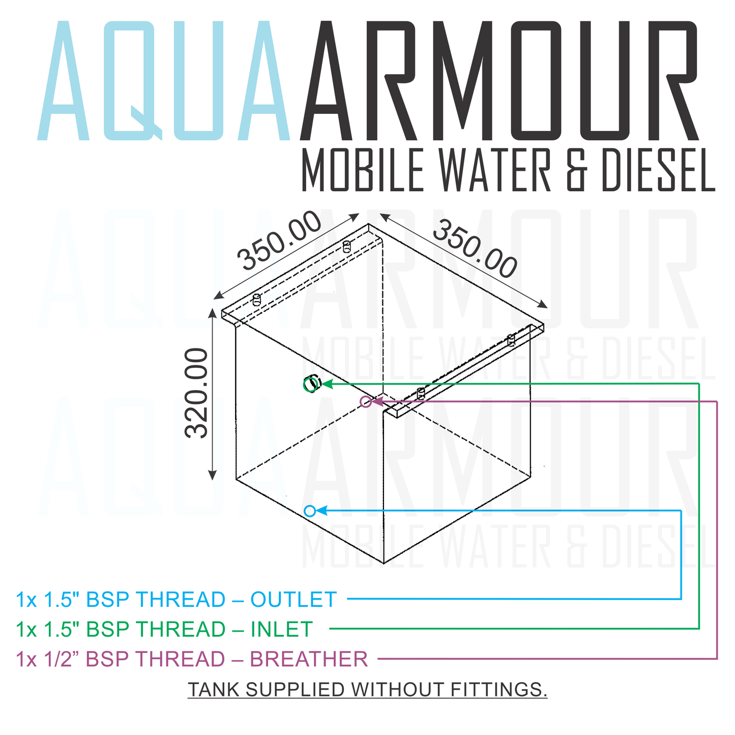36L Toyota Coaster Grey Water Tank (35x35x32)