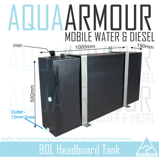 90L Headboard Fresh Water Tank with Wall to Floor Brackets
