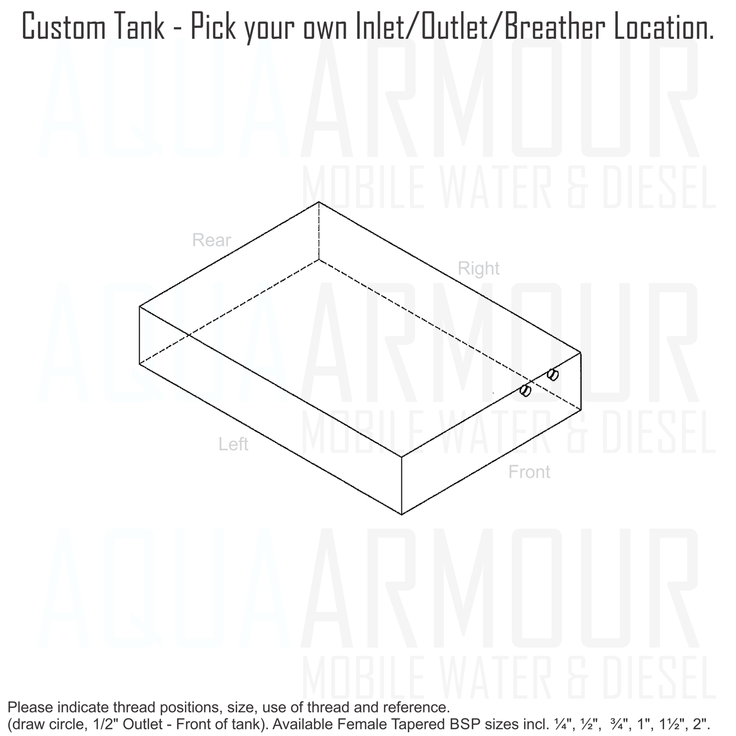 100L Slimline Under Floor / Ute Tray / Trailer / Caravan (95x65x18).