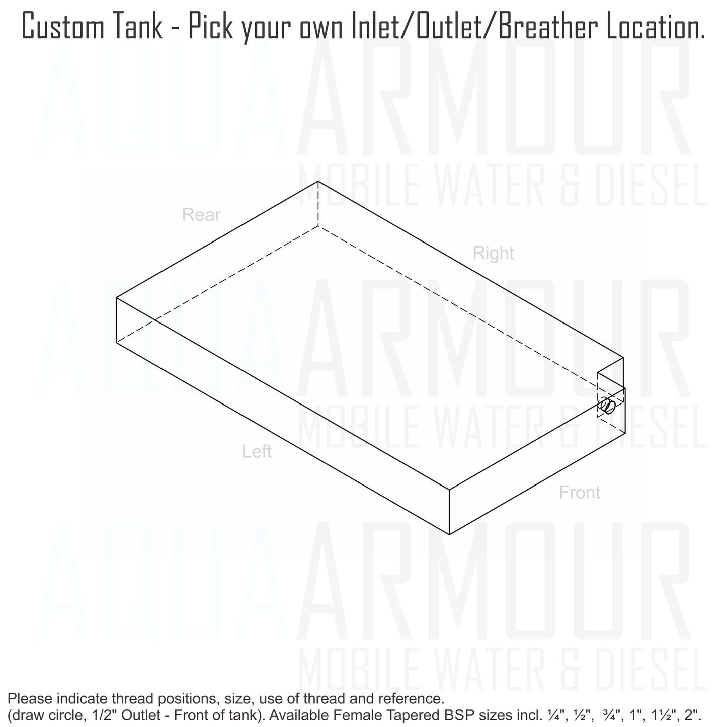 45L Slimline Under Floor / Ute Tray / Trailer / Caravan (91x56x11).
