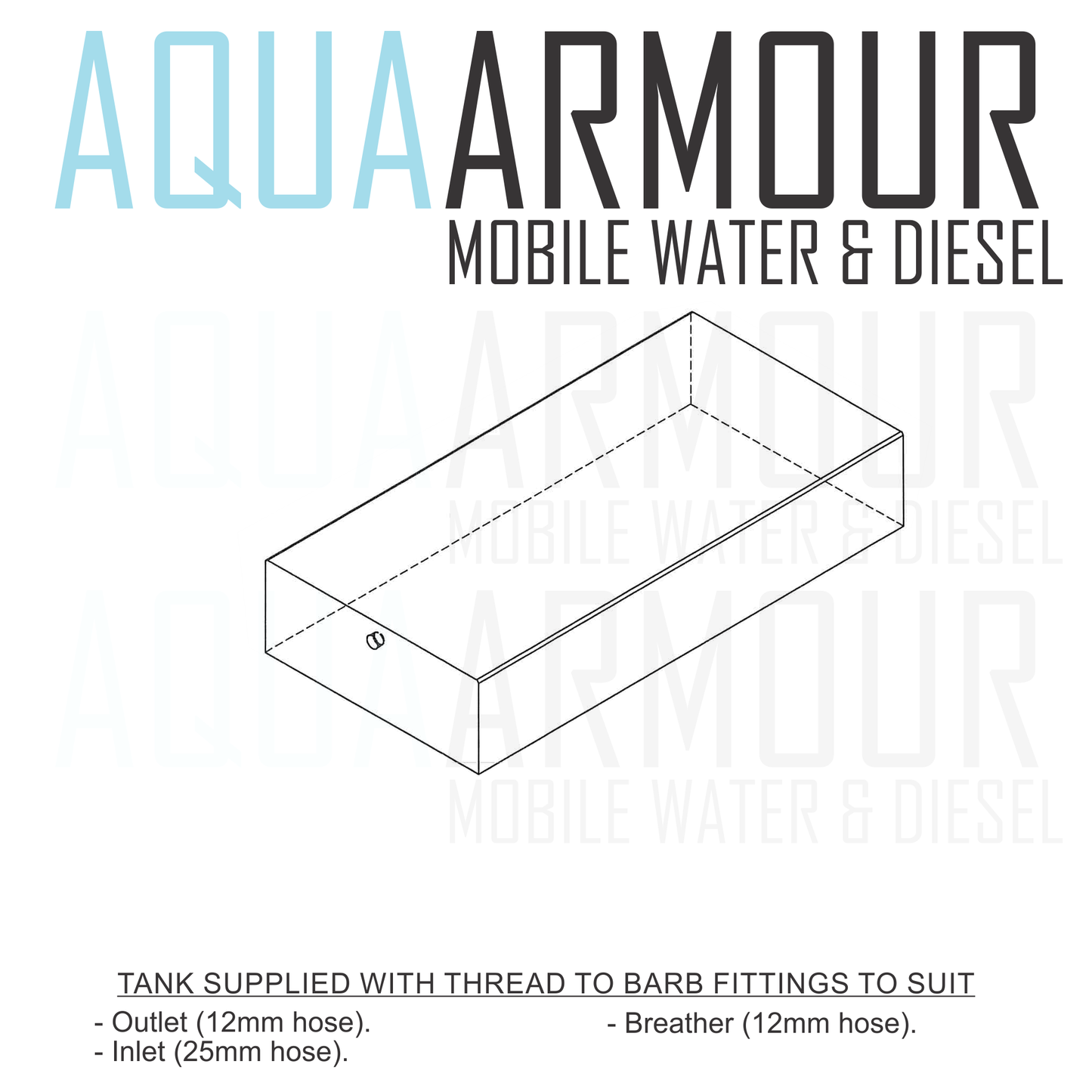 90L Slimline Under Floor / Ute Tray / Trailer / Caravan (100x50x19).