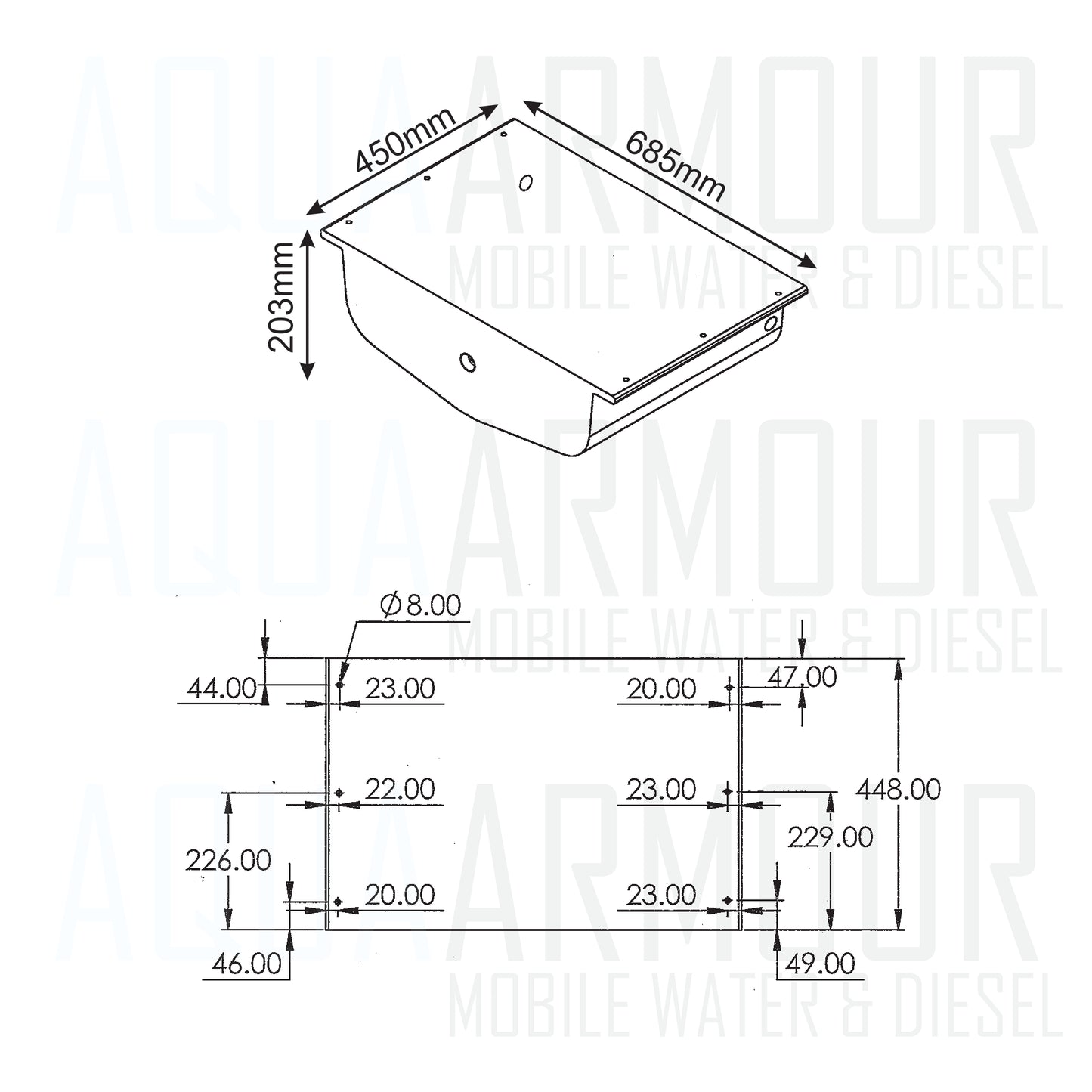 40L Horse Float Water Tank  (69x45x21)