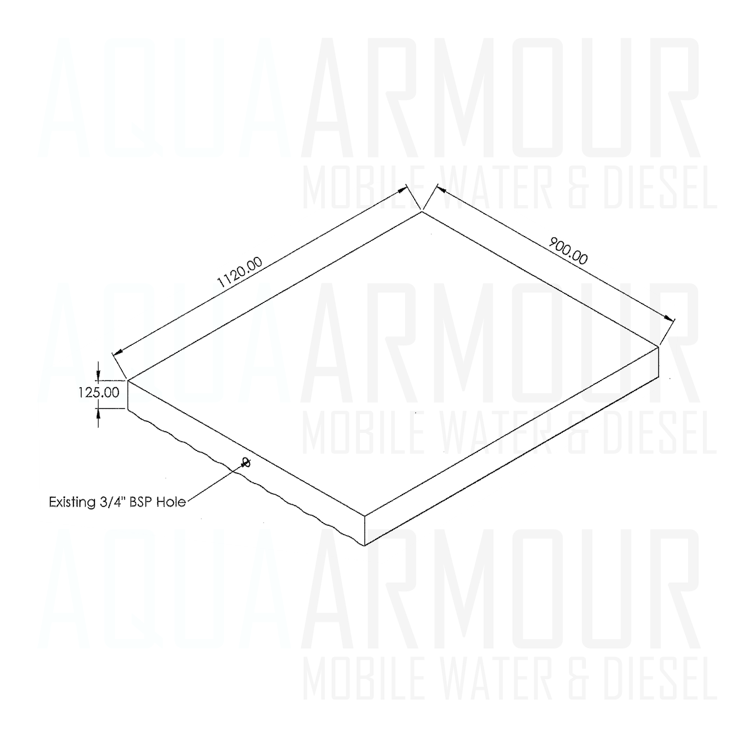 80L Slimline Under Floor / Ute Tray / Trailer / Caravan(112x90x12).