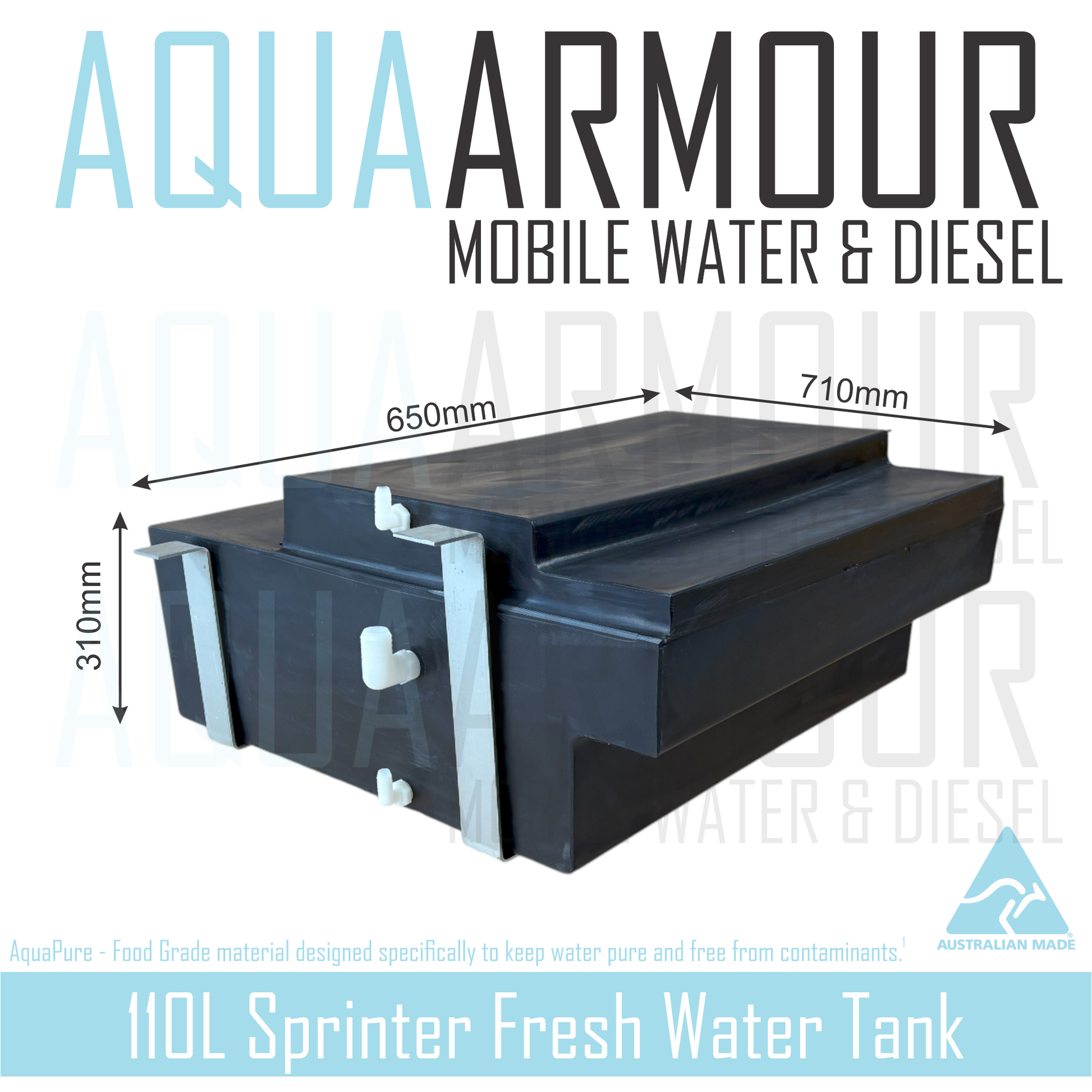 110 Litre Mercedes Sprinter Fresh Water Tank with Mounting Brackets ...