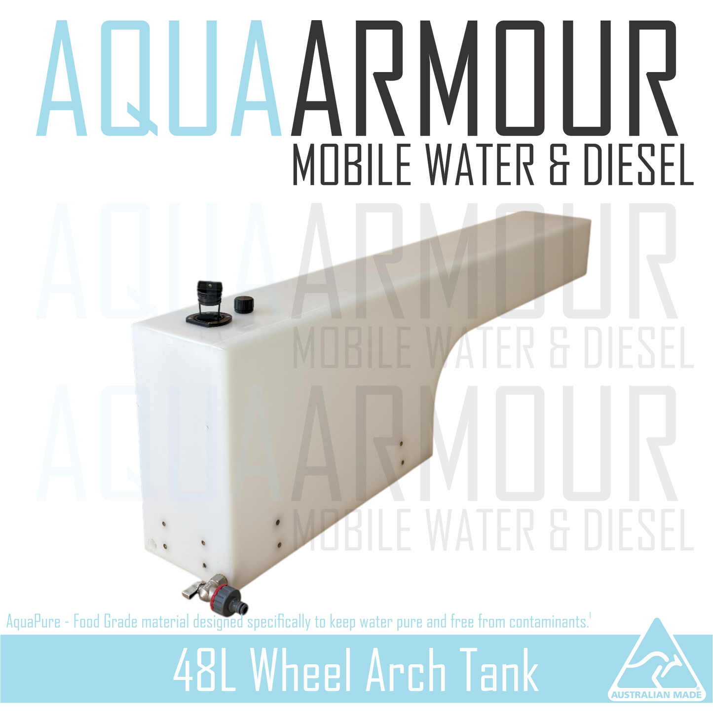 48L Wheel Arch Fresh Water Tank (130x17x38)