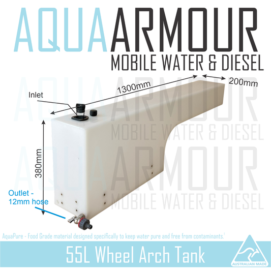55L Wheel Arch Fresh Water Tank (130x20x38)