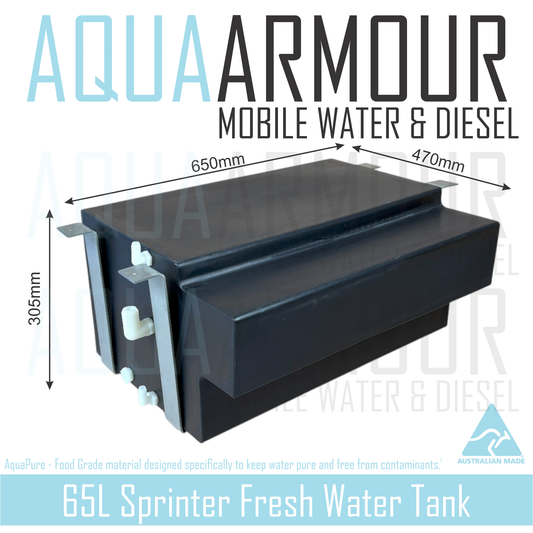 65L Mercedes Sprinter Fresh Water Tank with Mounting Brackets