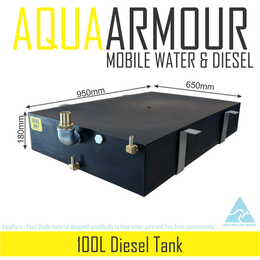 100L Diesel Fuel Tank - With Mounting Brackets