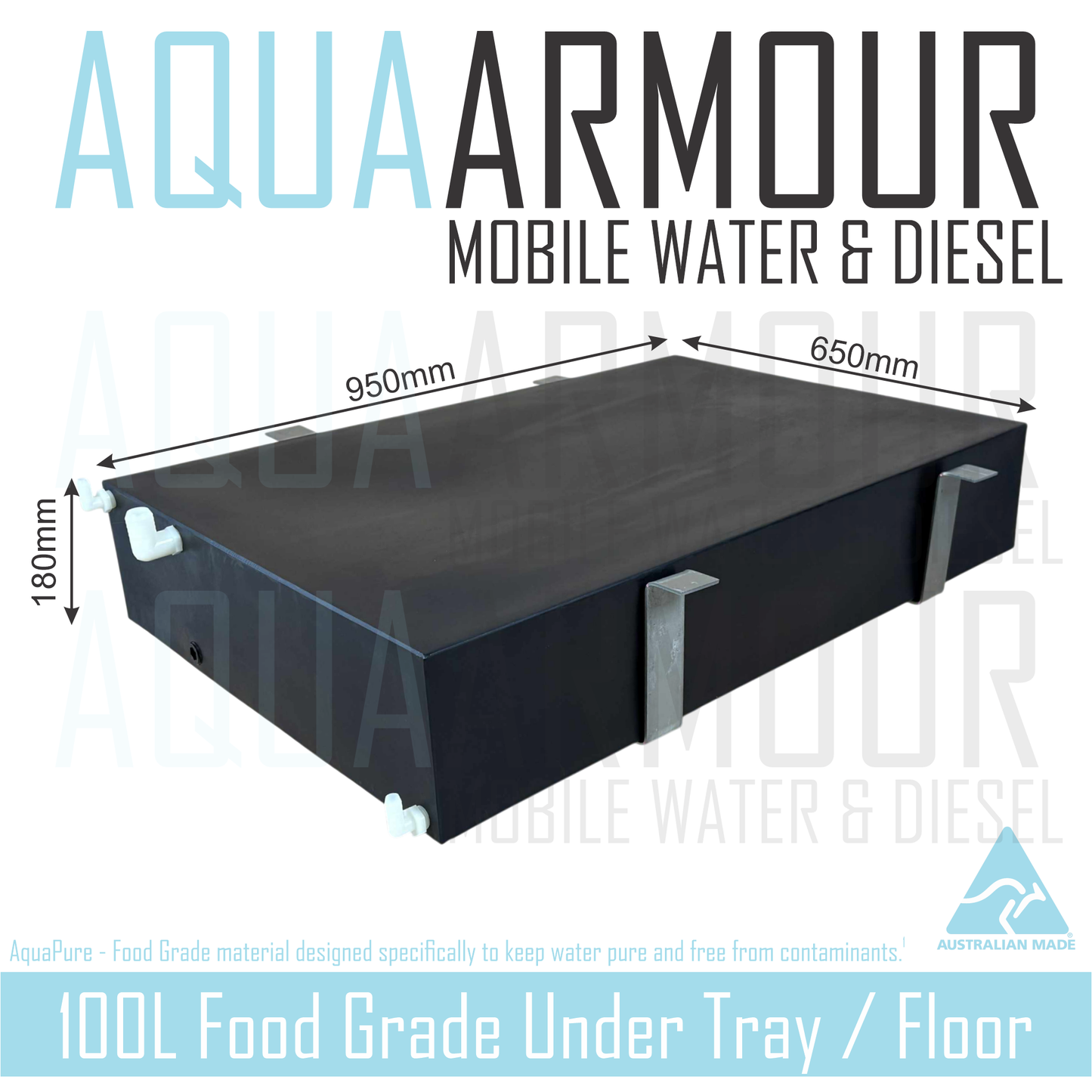 100L Water Tank - With Mounting Brackets