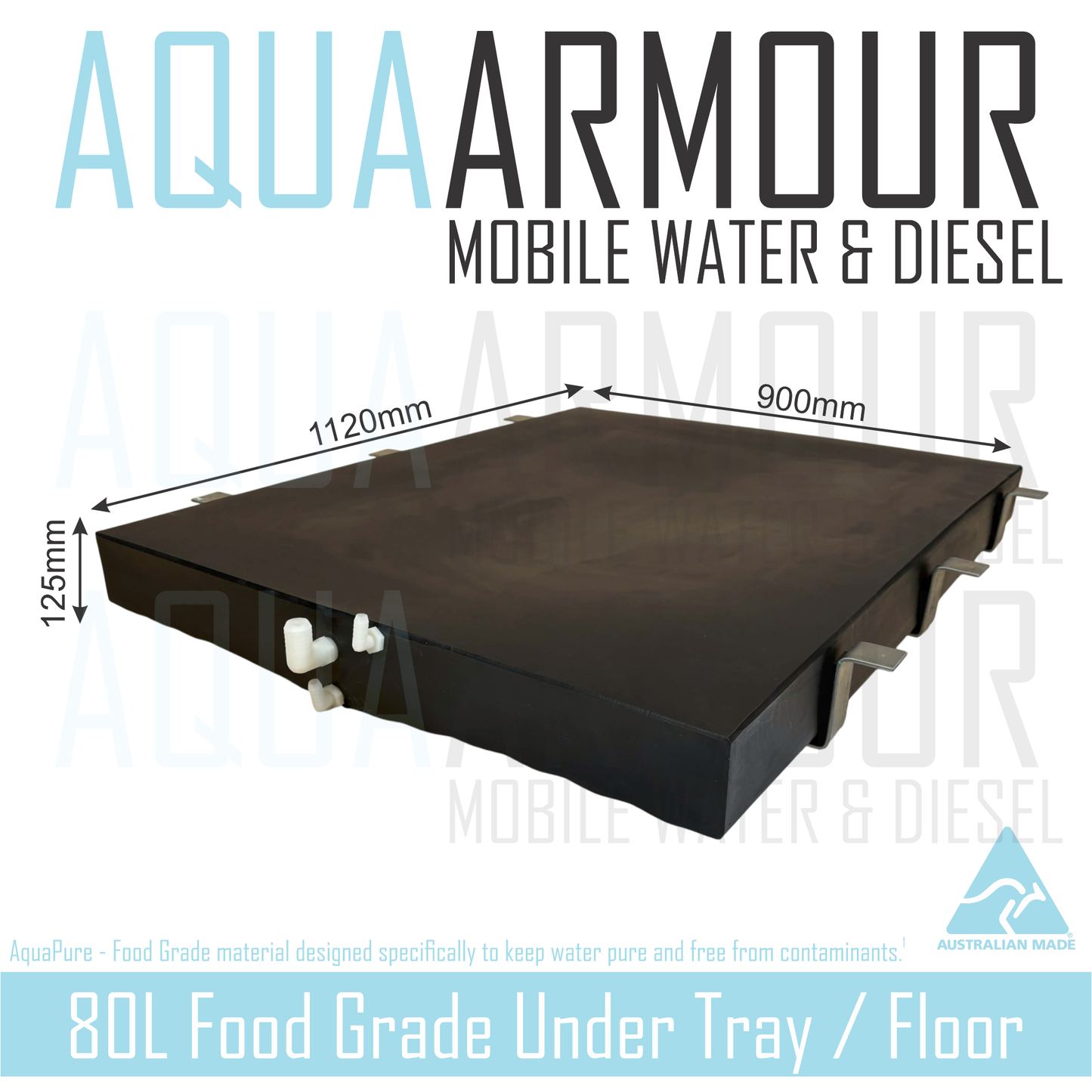 80L Slimline Water Tank - With Mounting Brackets