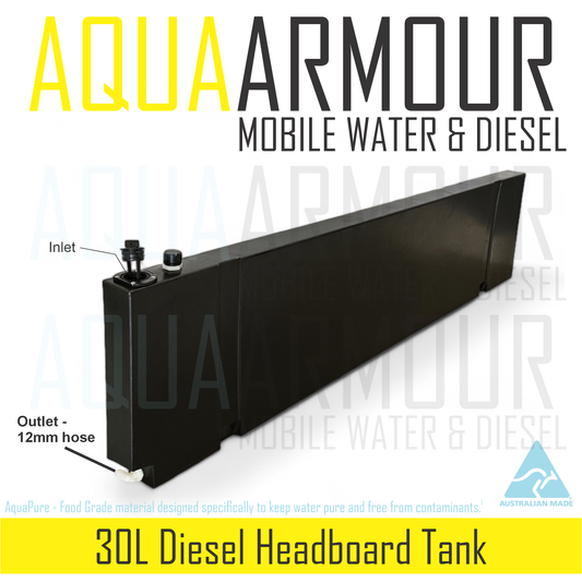 30L Diesel Headboard Tank Ute Tray, Canopy & Truck (162x39x7)