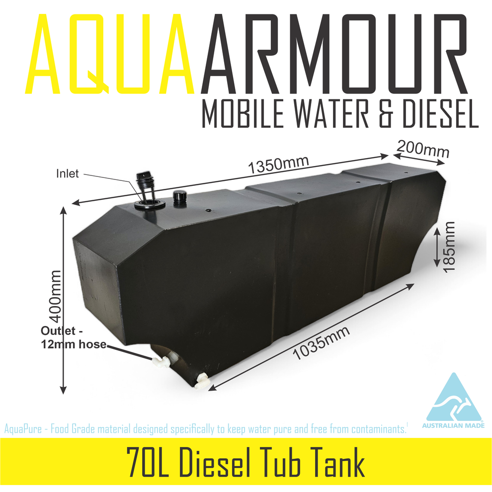 75L Tub Back Dual Wheel Arch Diesel Tank | Styleside Ute Fuel Tank ...