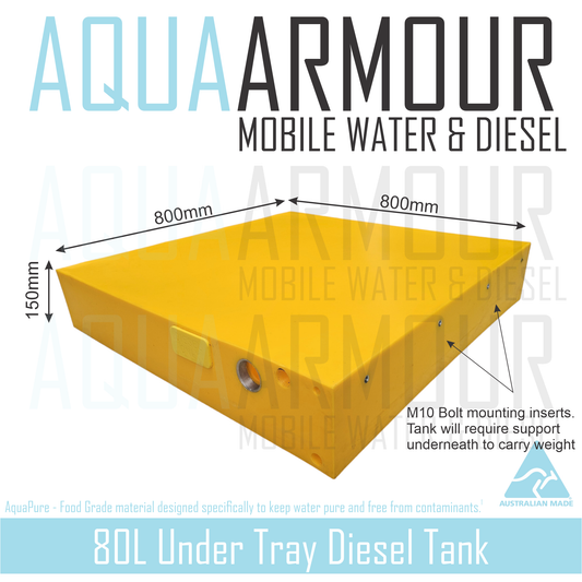 80L Slimline Under Tray Diesel Tank