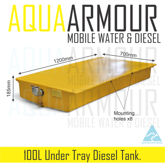 100L Slimline Under Floor Diesel Tank (120x70x18).