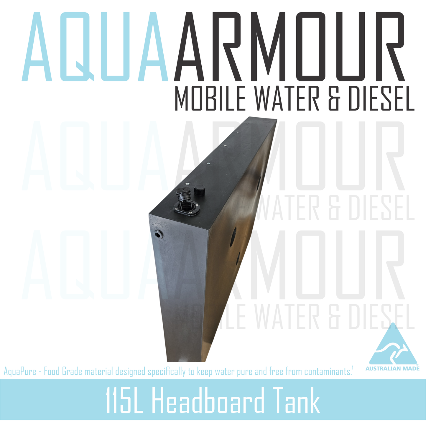 125L Premium Slimline Headboard Fresh Water Tank (107x83x16)