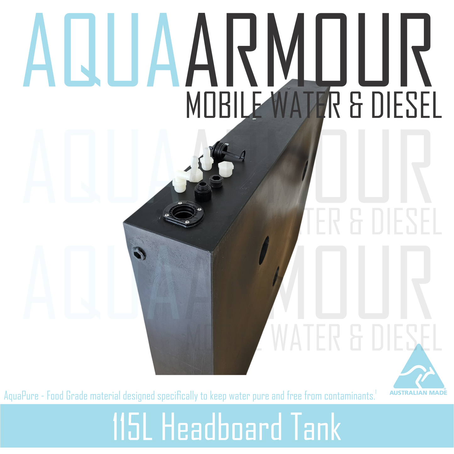 125L Premium Slimline Headboard Fresh Water Tank (107x83x16)