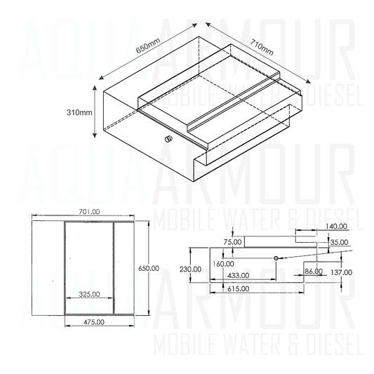 110L Mercedes Sprinter Fresh Water Tank