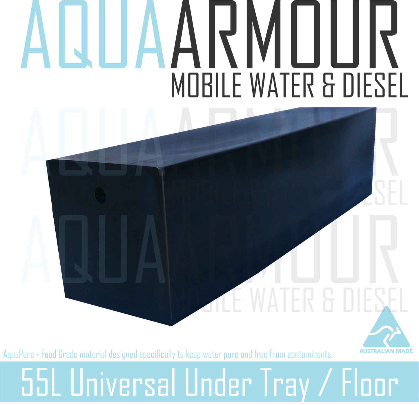 55L Box Style Under Floor / Ute Tray / Trailer / Caravan  (99x25x24).