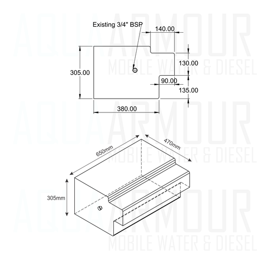 65L Mercedes Sprinter Fresh Water Tank