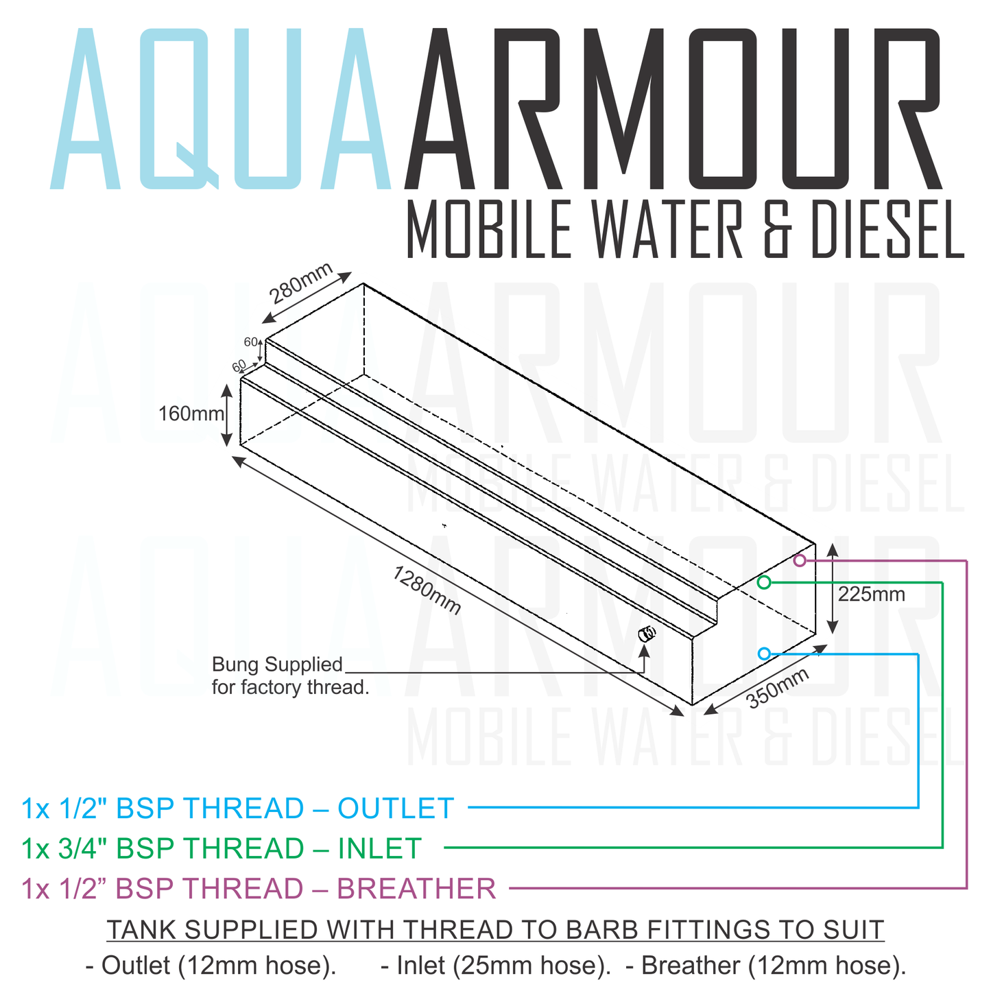 95L Mercedes Sprinter Fresh Water Tank