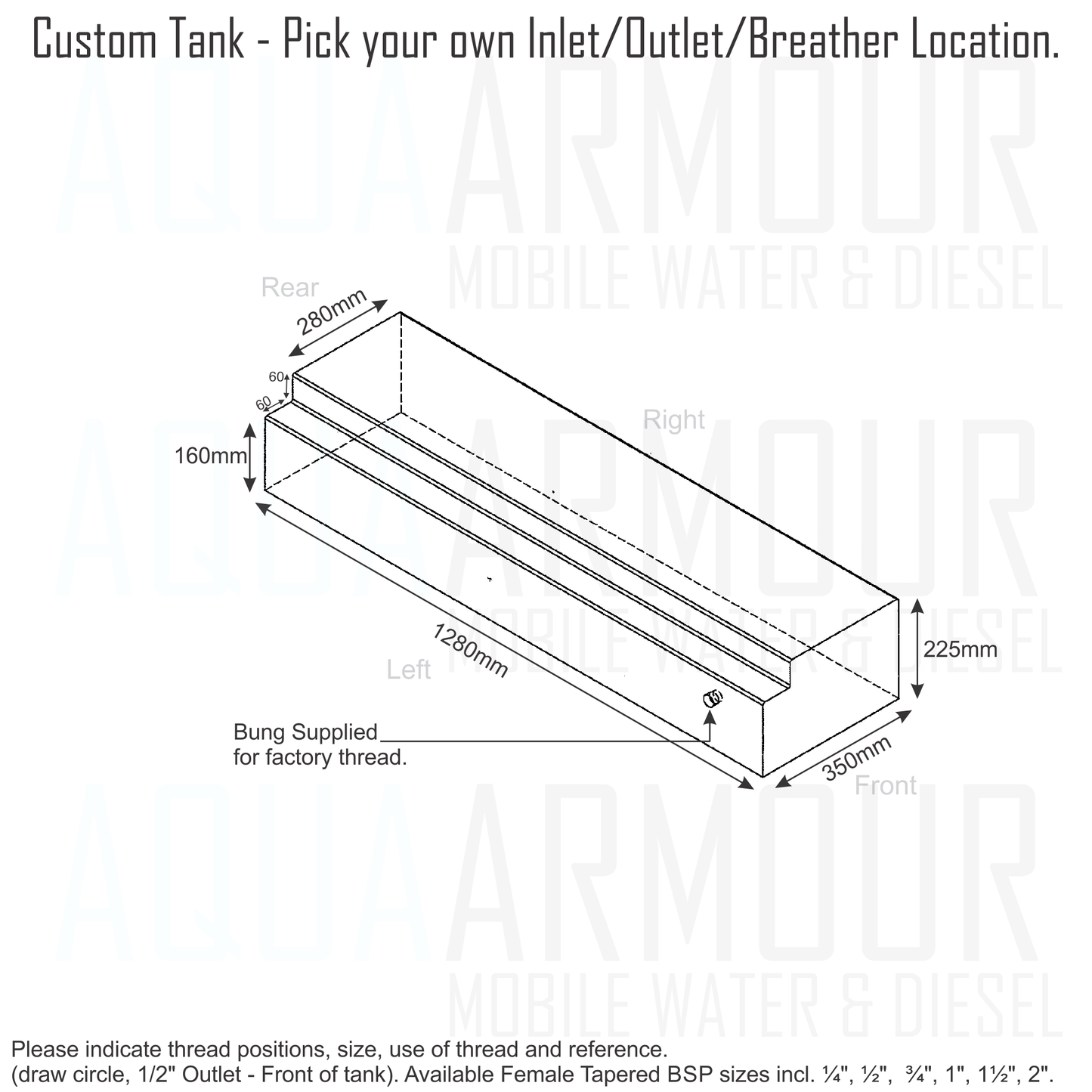 95L Mercedes Sprinter Fresh Water Tank