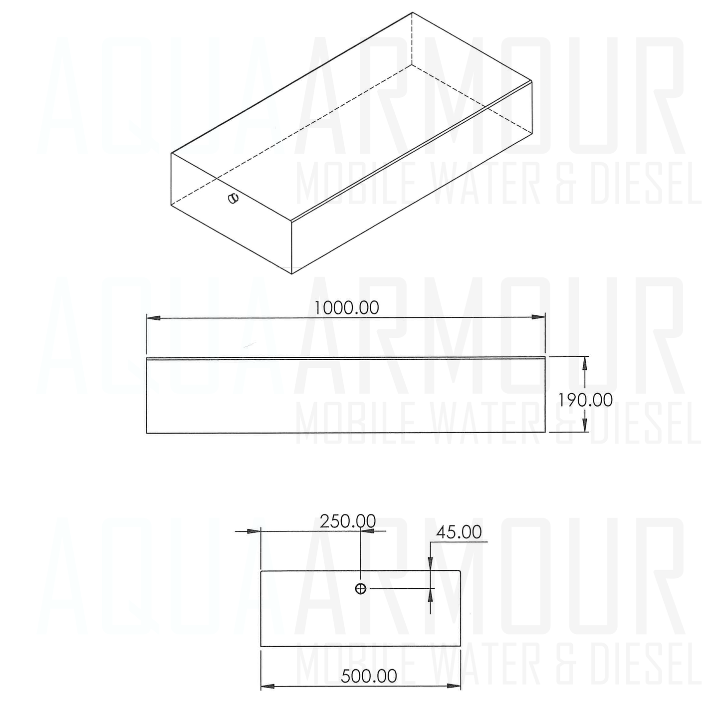 90L Headboard Fresh Water Tank (100x50x19)
