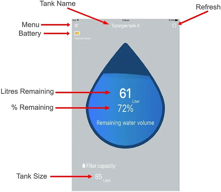 Topargee Bluetooth Water Level Gauge